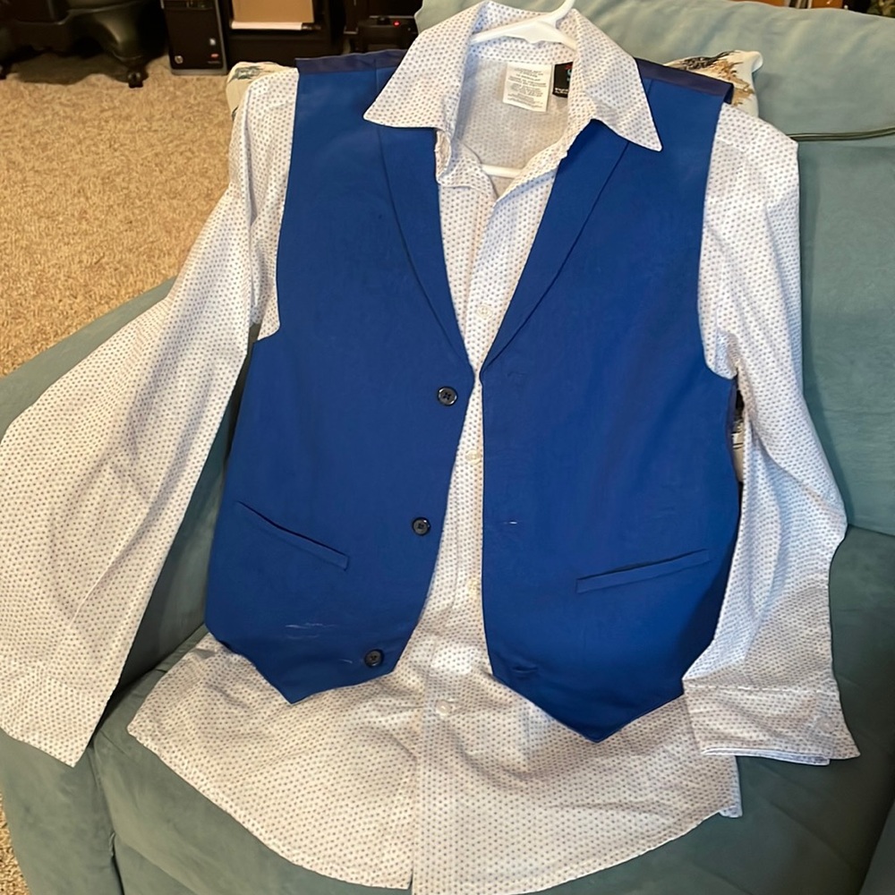 Boys dress shirt & vest. Size 16